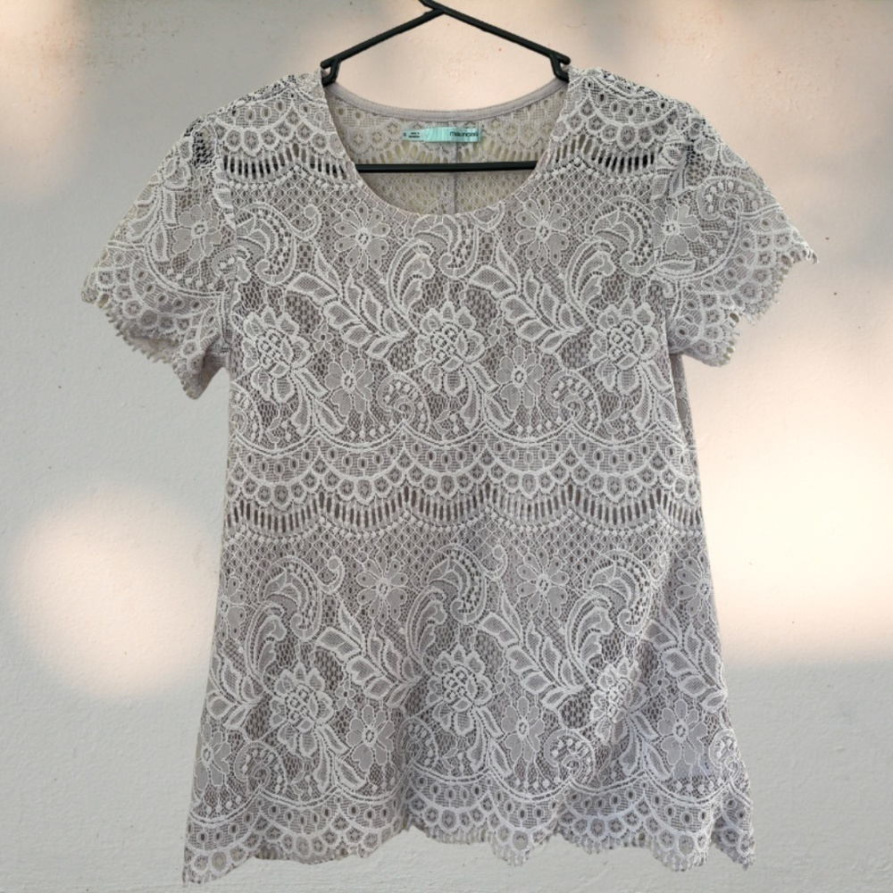 Maurices Lovely Purple Lace Top Size S